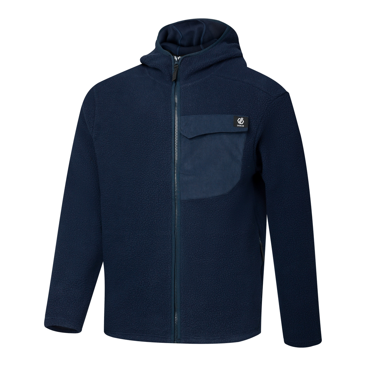 Dare 2B Men's Firn Hooded Borg Full Zip Fleece Navy 540 DMA766