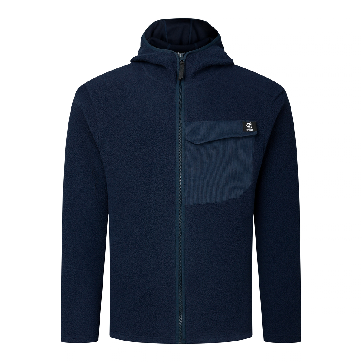 Dare 2B Men's Firn Hooded Borg Full Zip Fleece Navy 540 DMA766