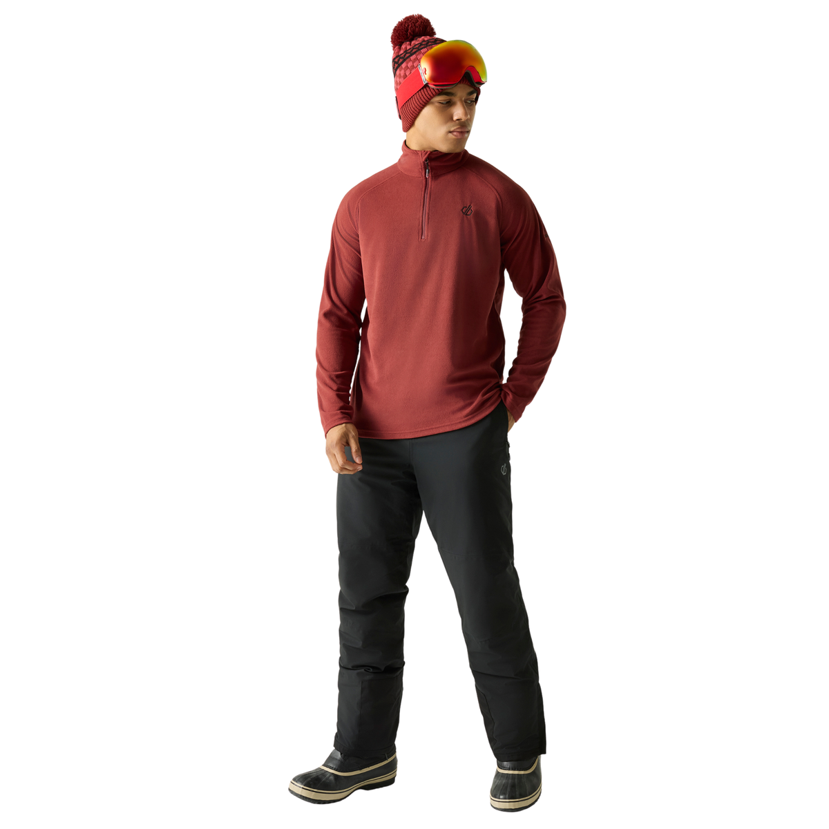 Dare 2B Men's Freethink II Quarter Zip Fleece Top Rustic Red ZFW DMA473