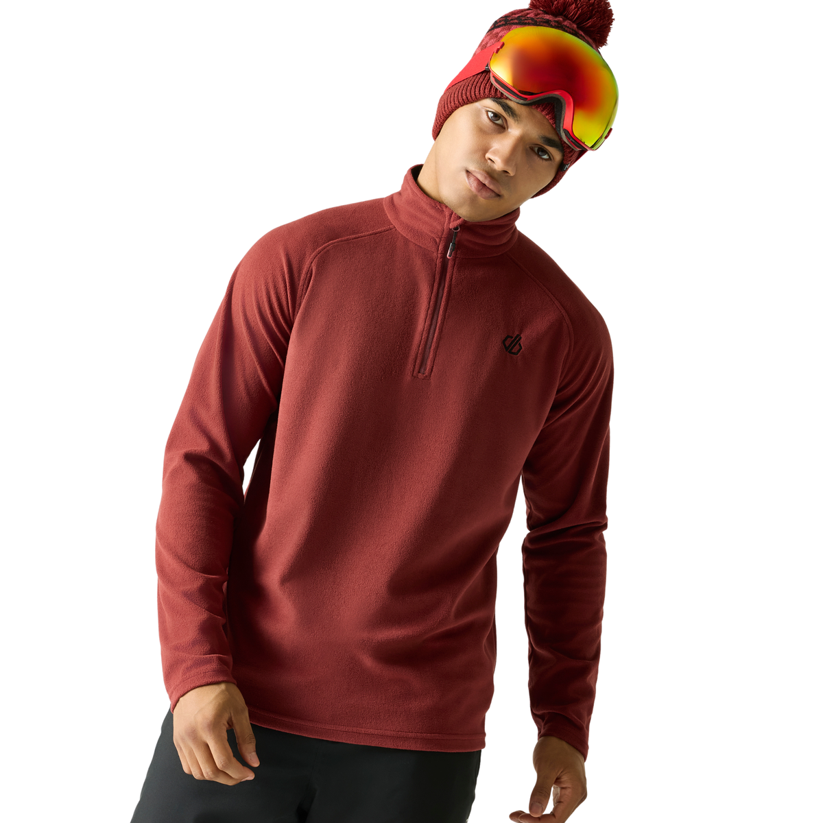 Dare 2B Men's Freethink II Quarter Zip Fleece Top Rustic Red ZFW DMA473
