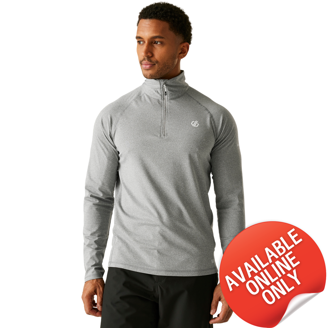 Dare 2B Men's Fuse Up II Core Stretch UPF50 Quarter Zip Fleece Top (Ash Grey Marl)