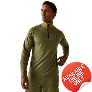 Dare 2B Men's Fuse Up II Core Stretch UPF50 Quarter Zip Fleece Top (Olive Green)