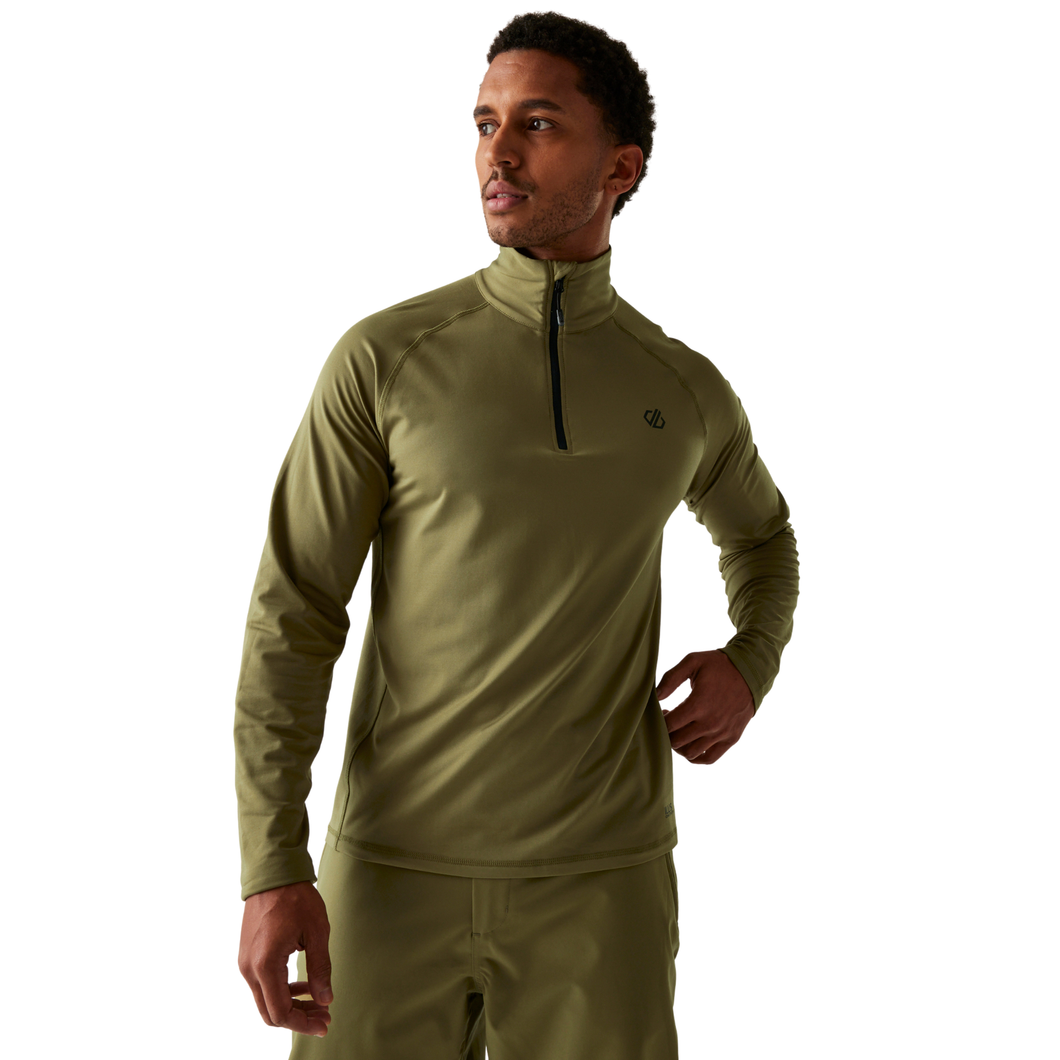 Dare 2B Men's Fuse Up II Core Stretch UPF50 Quarter Zip Fleece Top (Olive Green)