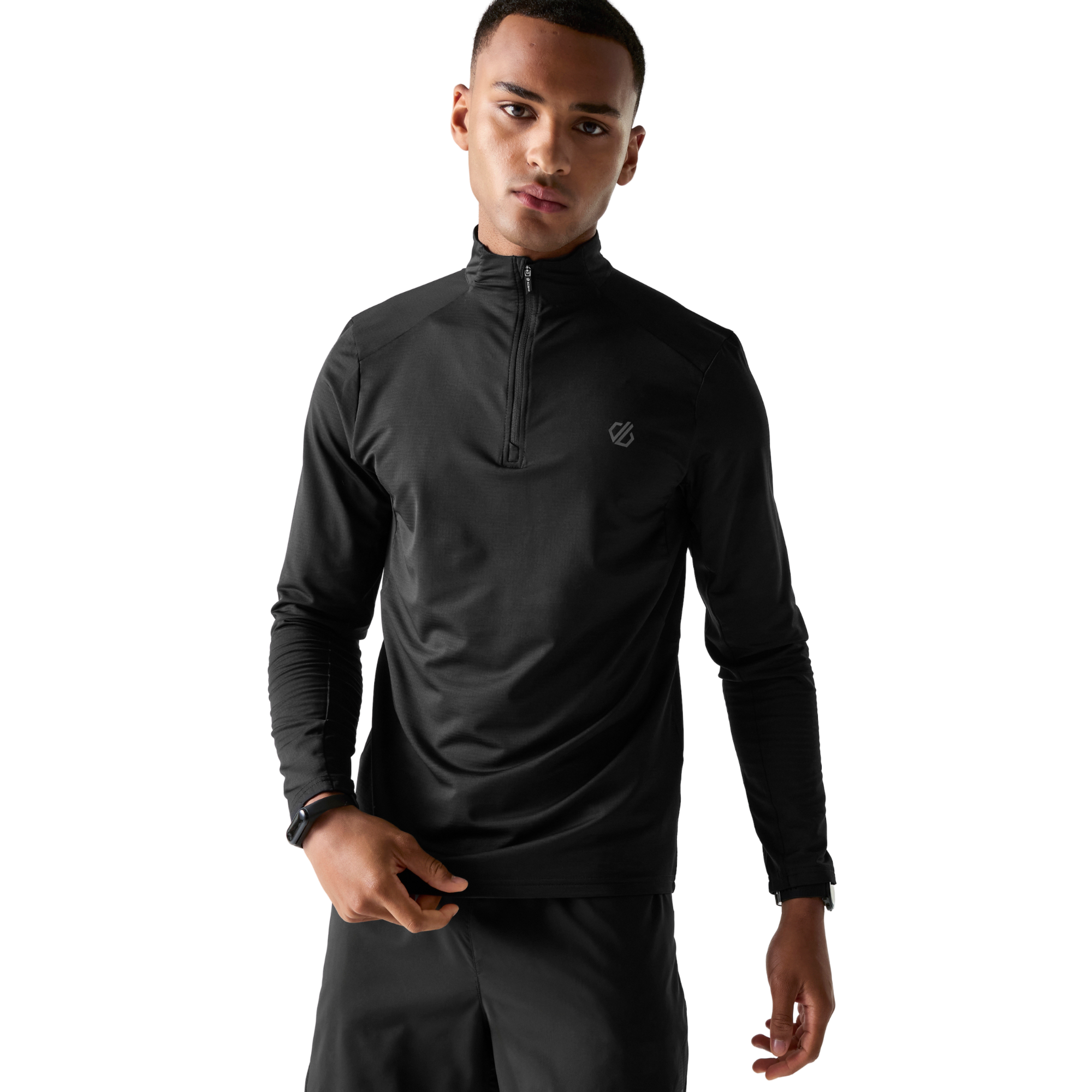 Dare 2B Men's Power Up IV Jersey UPF50 Quarter Zip Fleece Top (Black)