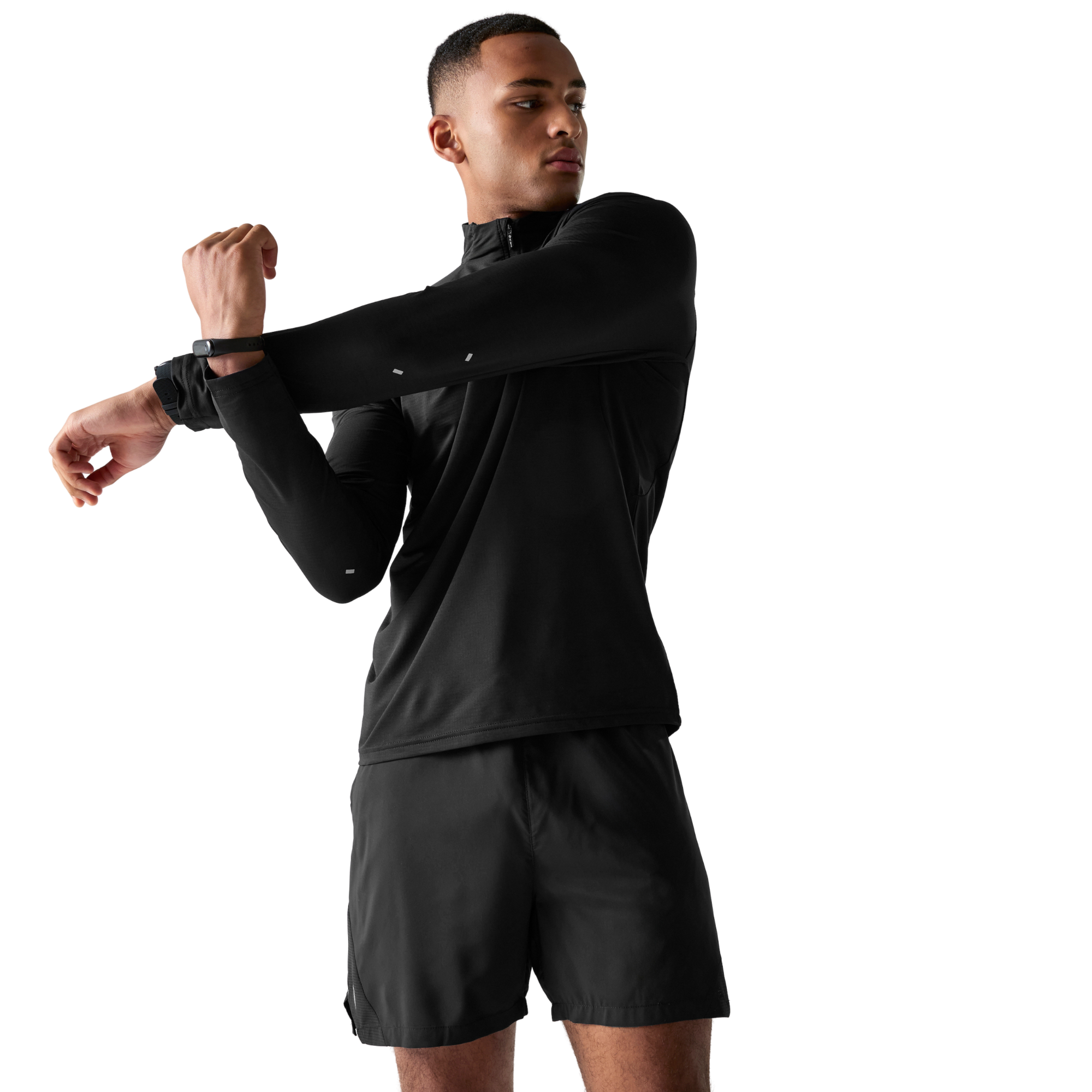 Dare 2B Men's Power Up IV Jersey UPF50 Quarter Zip Fleece Top (Black)