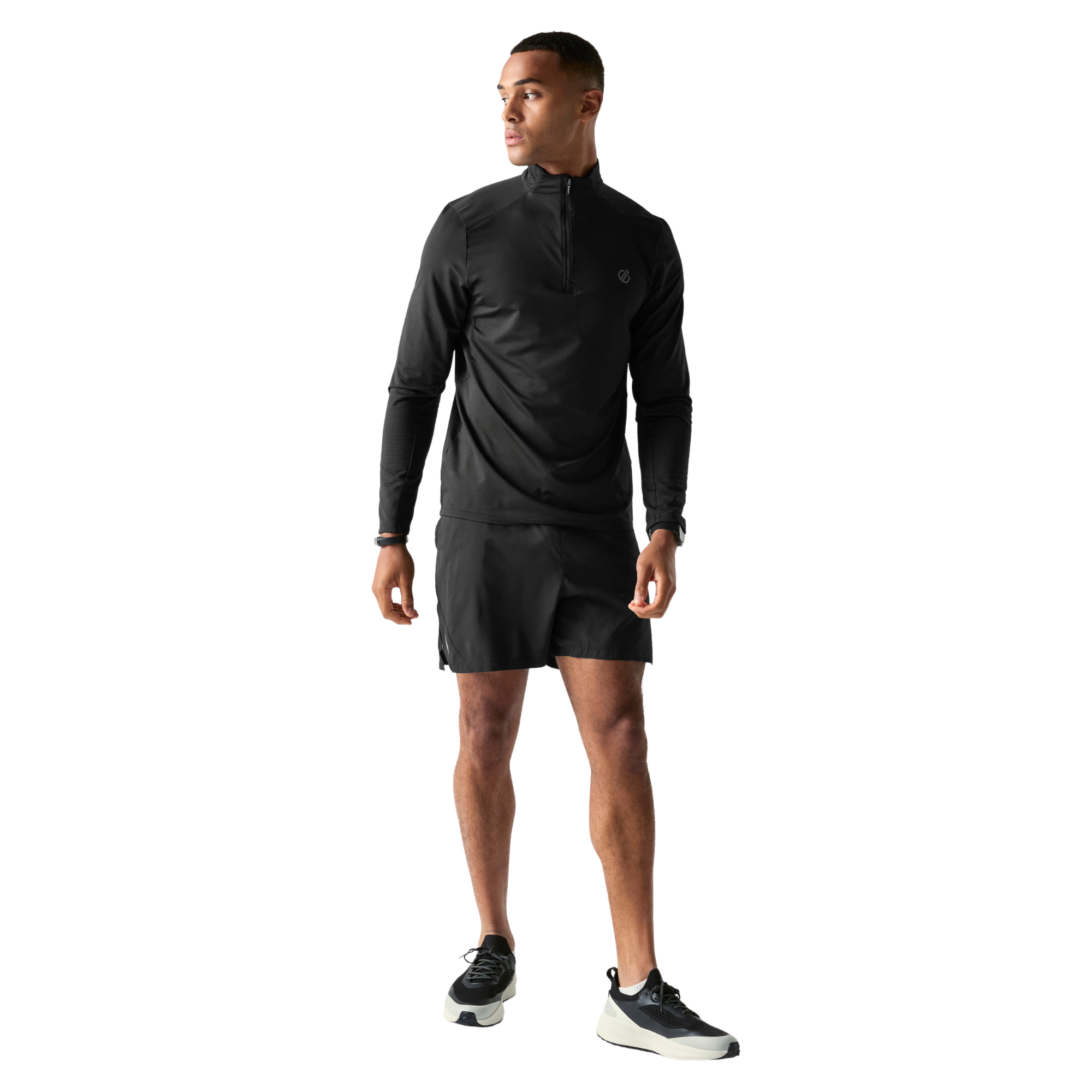 Dare 2B Men's Power Up IV Jersey UPF50 Quarter Zip Fleece Top (Black)