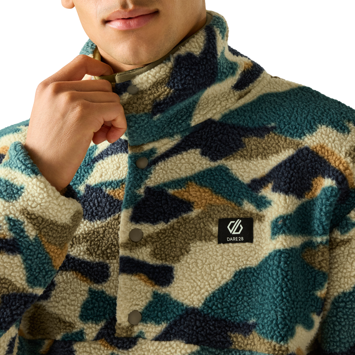 Dare 2B Men's Printed Half Snap Fleece Top Mediterranea Mountain Print ZEV DMA778