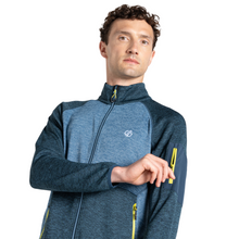 Load image into Gallery viewer, Dare 2B Men&#39;s Torrek Mountain Full Zip Fleece (Moonlight Denim/Neon Yellow)
