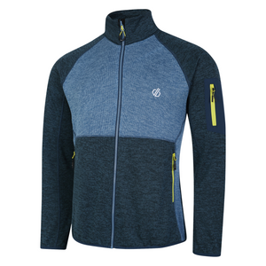 Dare 2B Men's Torrek Mountain Full Zip Fleece (Moonlight Denim/Neon Yellow)