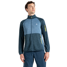 Load image into Gallery viewer, Dare 2B Men&#39;s Torrek Mountain Full Zip Fleece (Moonlight Denim/Neon Yellow)
