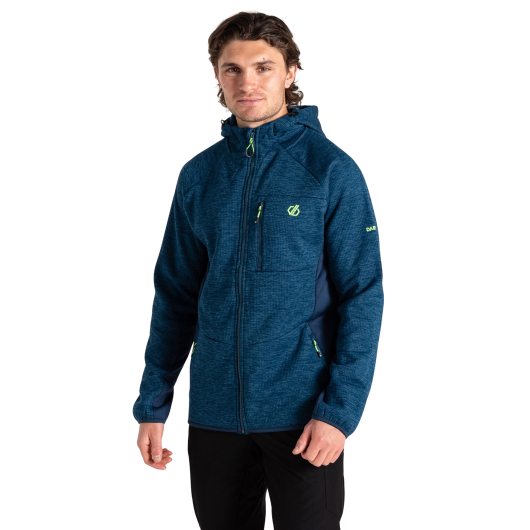 Dare 2B Men's Torrek Mountain Pro Midlayer Full Zip Hooded Fleece (Kingfisher Blue/Moonlight Denim)