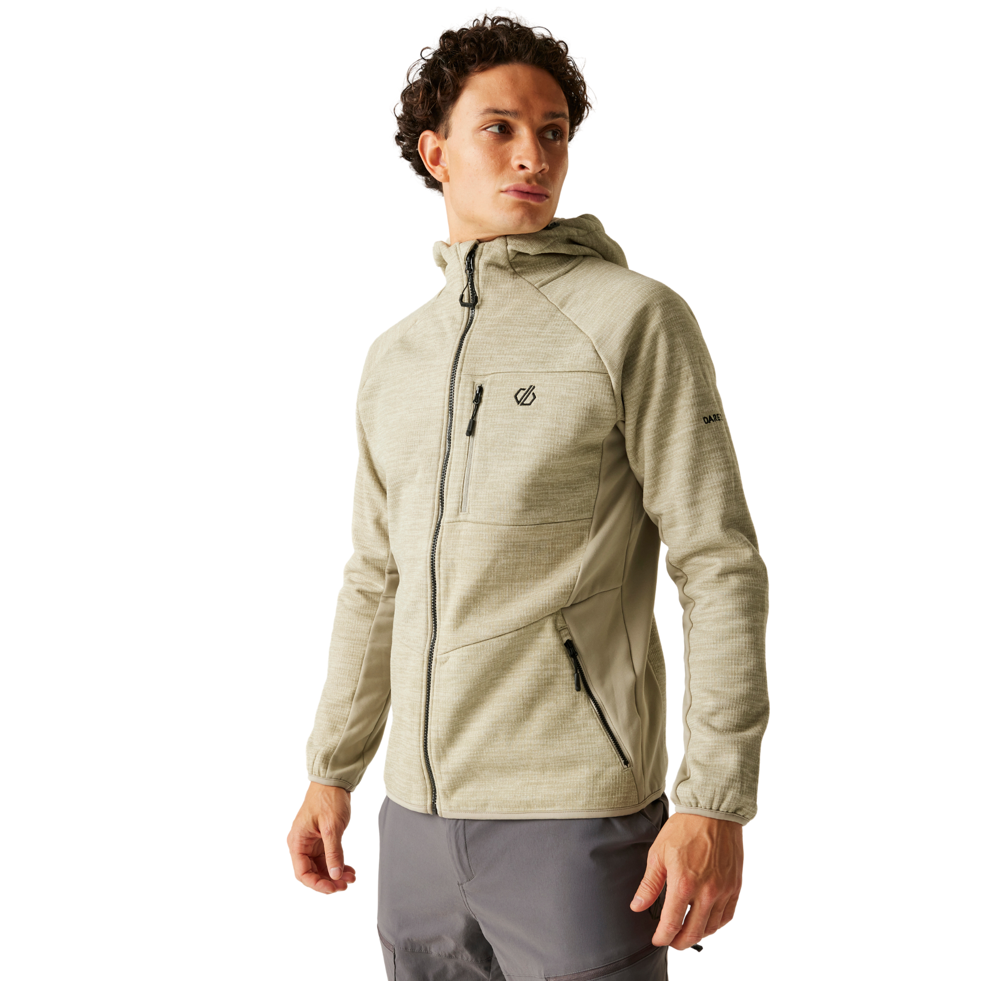 Dare 2B Men's Torrek Pro Hooded Midlayer Full Zip Fleece (Abbeystone)