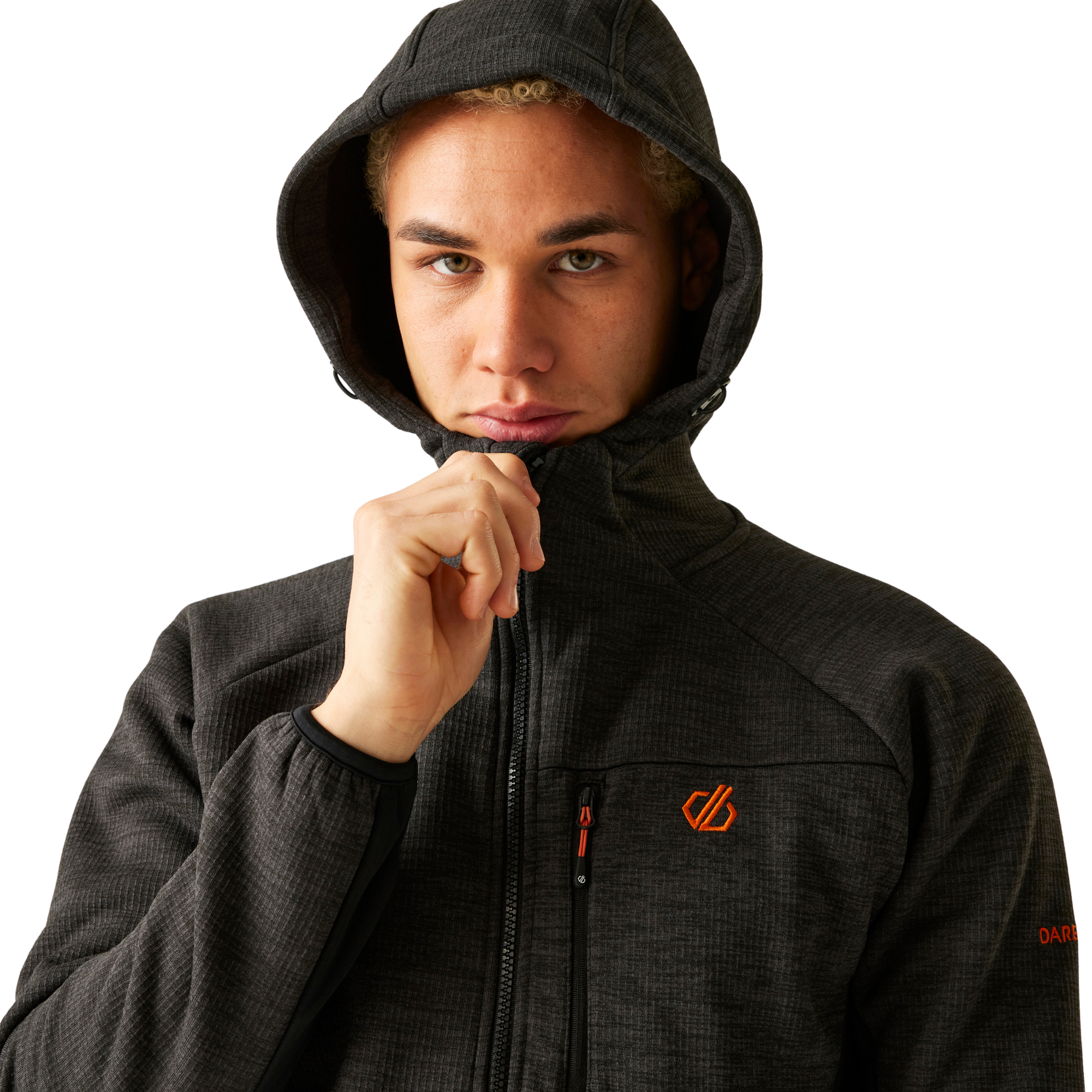 Dare 2B Men's Torrek Pro Hooded Midlayer Full Zip Fleece (Black)