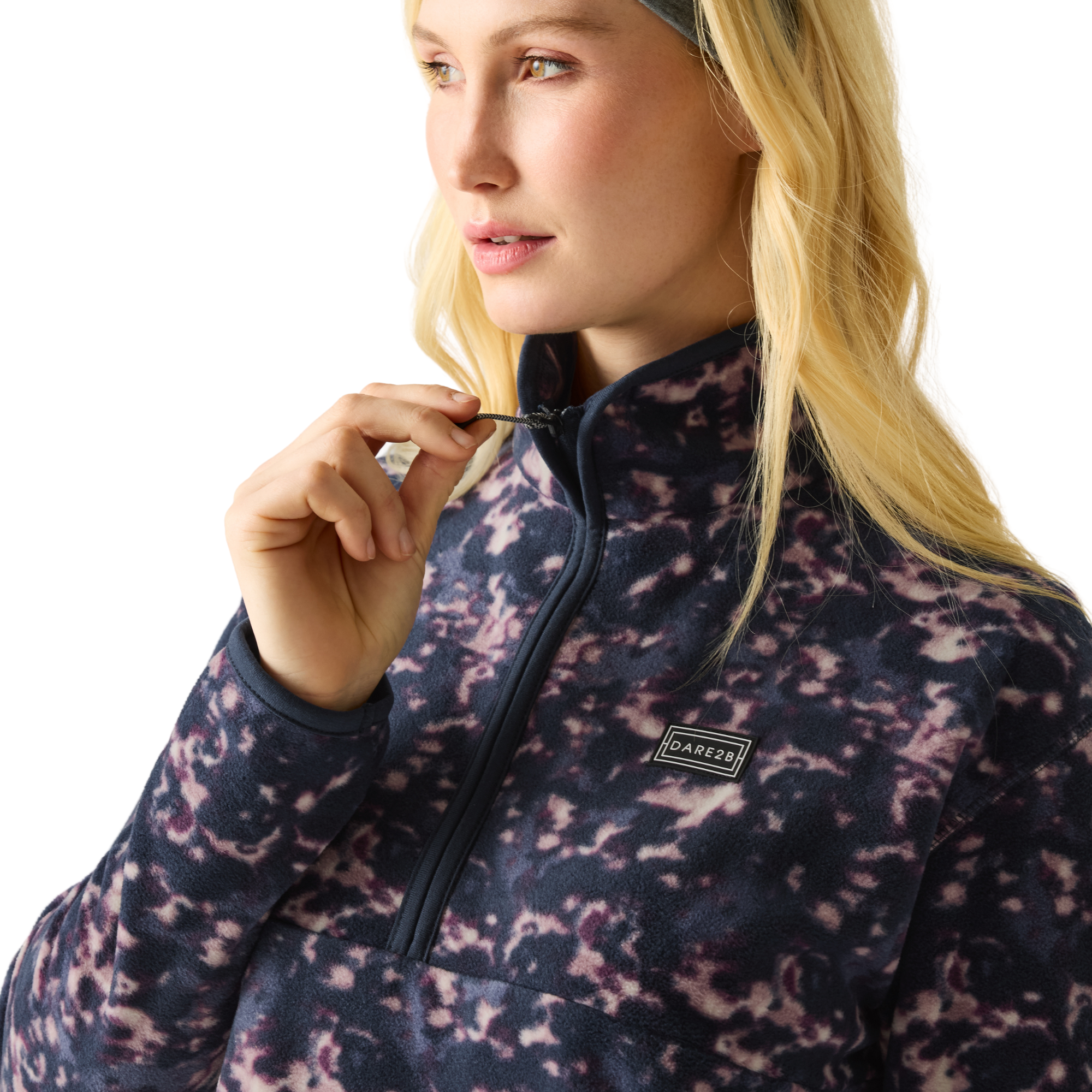 Dare 2B Women's Amble Half Zip Fleece (Navy Ink Print)
