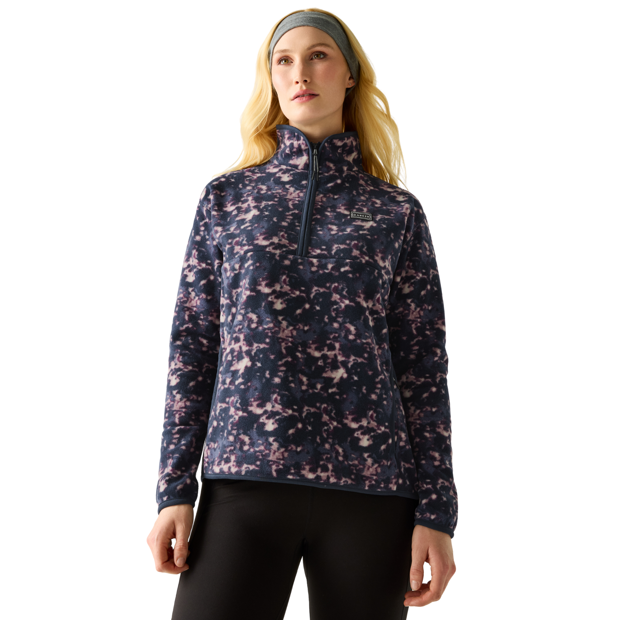 Dare 2B Women's Amble Half Zip Fleece (Navy Ink Print)