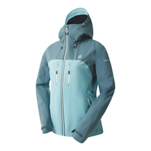 Load image into Gallery viewer, Dare 2B Women&#39;s Diverging Waterproof Jacket (Element Grey/Aquifer)
