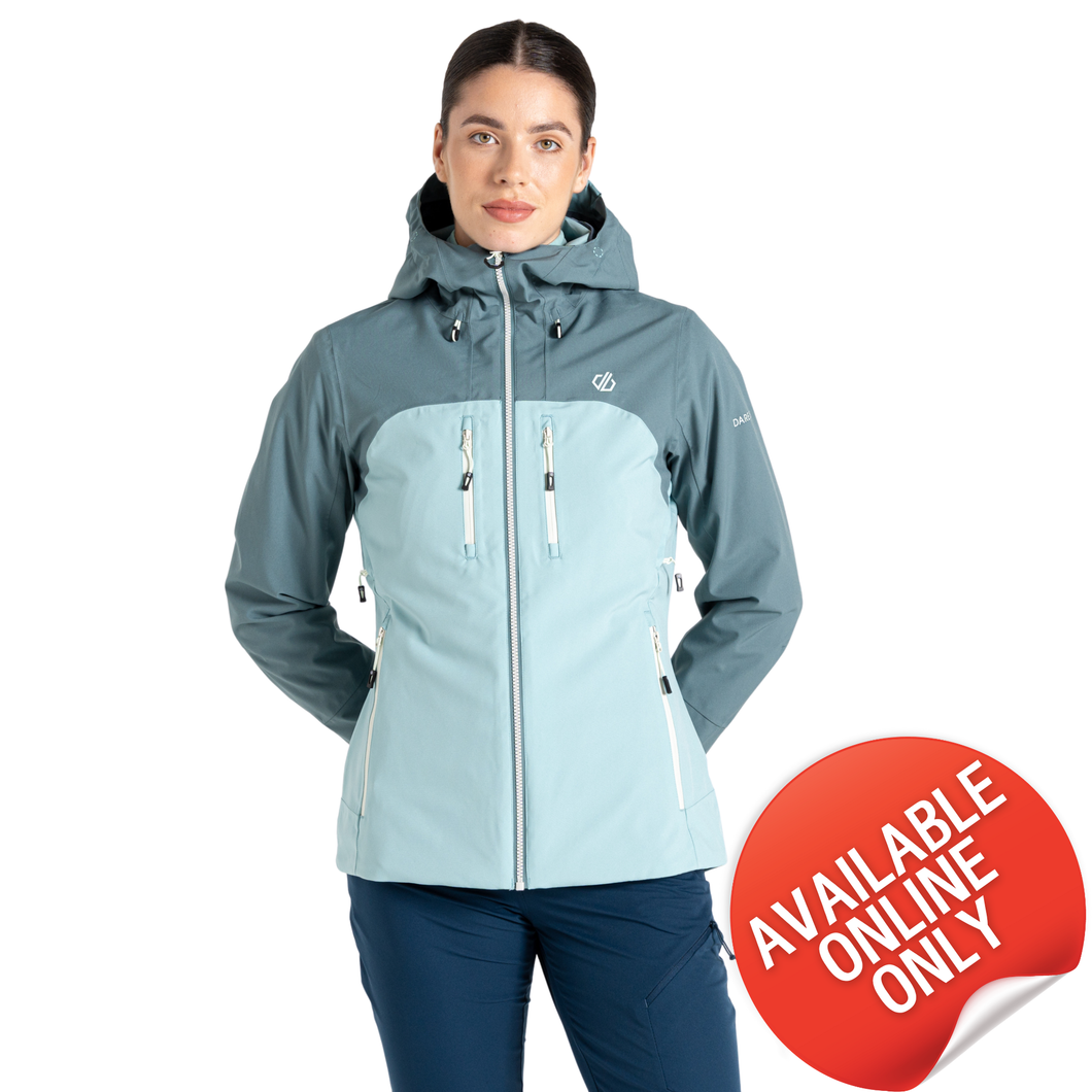 Dare 2B Women's Diverging Waterproof Jacket (Element Grey/Aquifer)