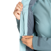 Load image into Gallery viewer, Dare 2B Women&#39;s Diverging Waterproof Jacket (Element Grey/Aquifer)
