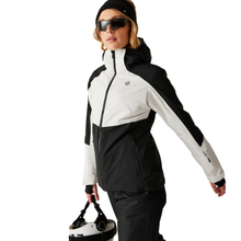 Load image into Gallery viewer, Dare 2B Women&#39;s Flurry II Waterproof Ski Jacket (Egret/Black)
