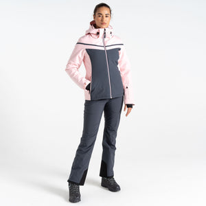 Dare 2B Women's Flurry Waterproof Insulated Ski Jacket (Rose Pink/Grey)