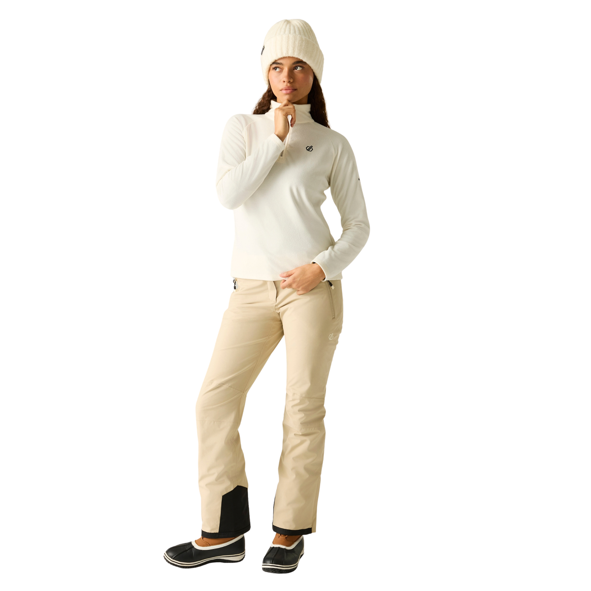 Dare 2B Women's Freeform II Quarter Zip Fleece Top Egret 0FS DWA473