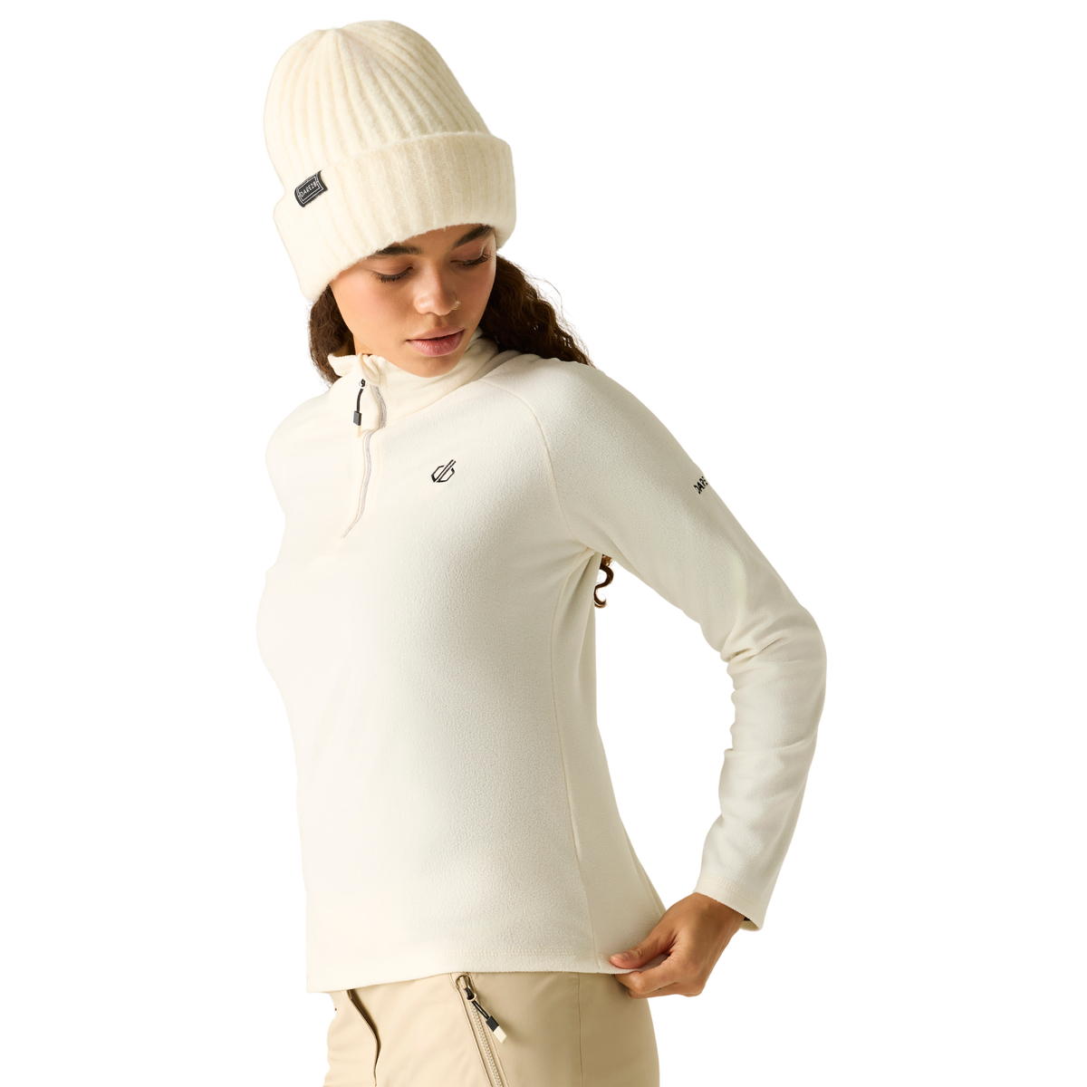 Dare 2B Women's Freeform II Quarter Zip Fleece Top Egret 0FS DWA473