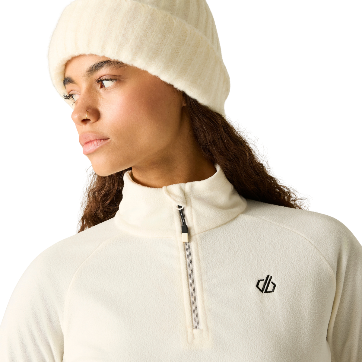Dare 2B Women's Freeform II Quarter Zip Fleece Top Egret 0FS DWA473