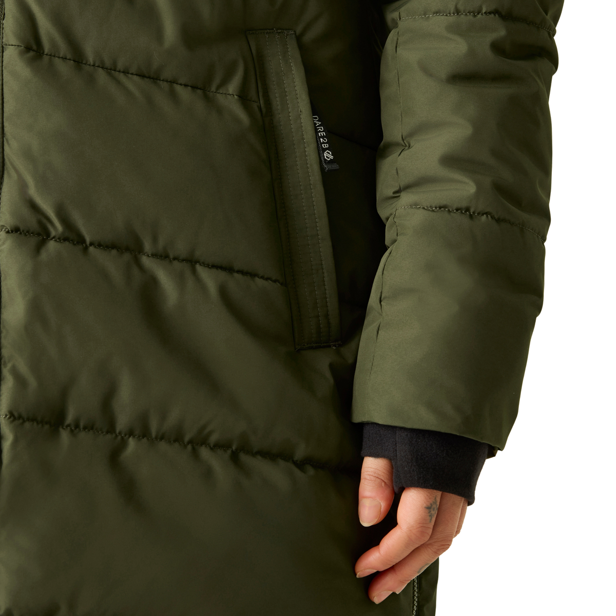 Dare 2B Women's Glacier Longline Waterproof Insulated Parka (Dark Khaki)