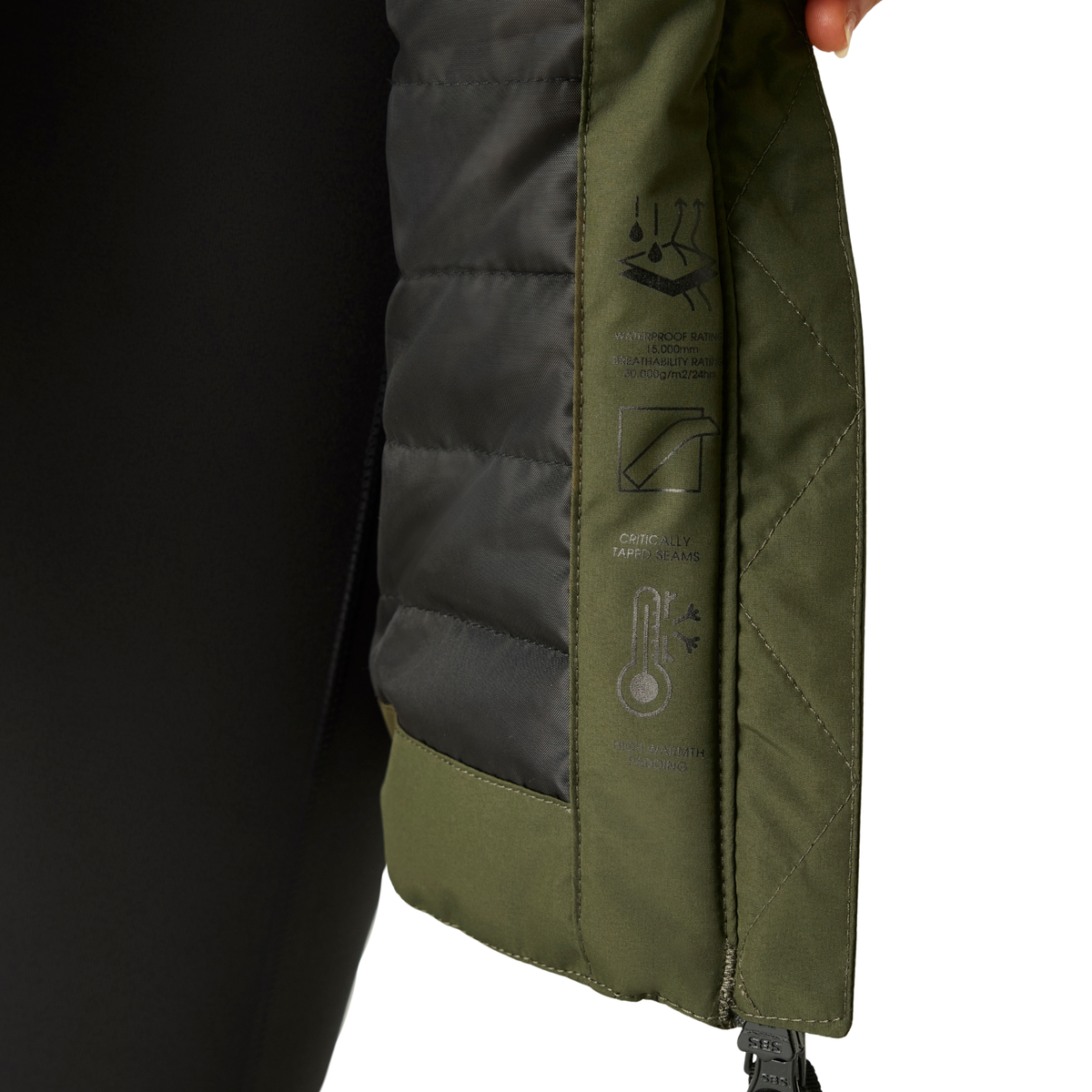 Dare 2B Women's Glacier Longline Waterproof Insulated Parka (Dark Khaki)