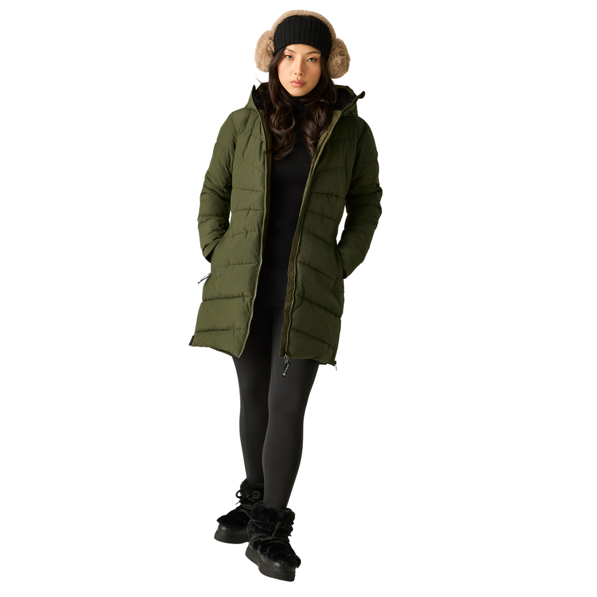 Dare 2B Women's Glacier Longline Waterproof Insulated Parka (Dark Khaki)
