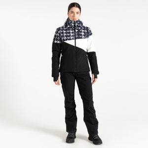 Dare 2B Women's Ice III Waterproof Insulated Ski Jacket (Black Dogtooth Print)