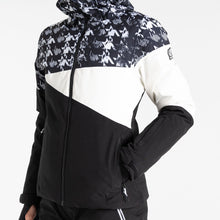 Load image into Gallery viewer, Dare 2B Women&#39;s Ice III Waterproof Insulated Ski Jacket (Black Dogtooth Print)
