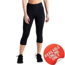 Load image into Gallery viewer, Dare 2B Women&#39;s Influential UPF50 3/4 Leggings (Black)
