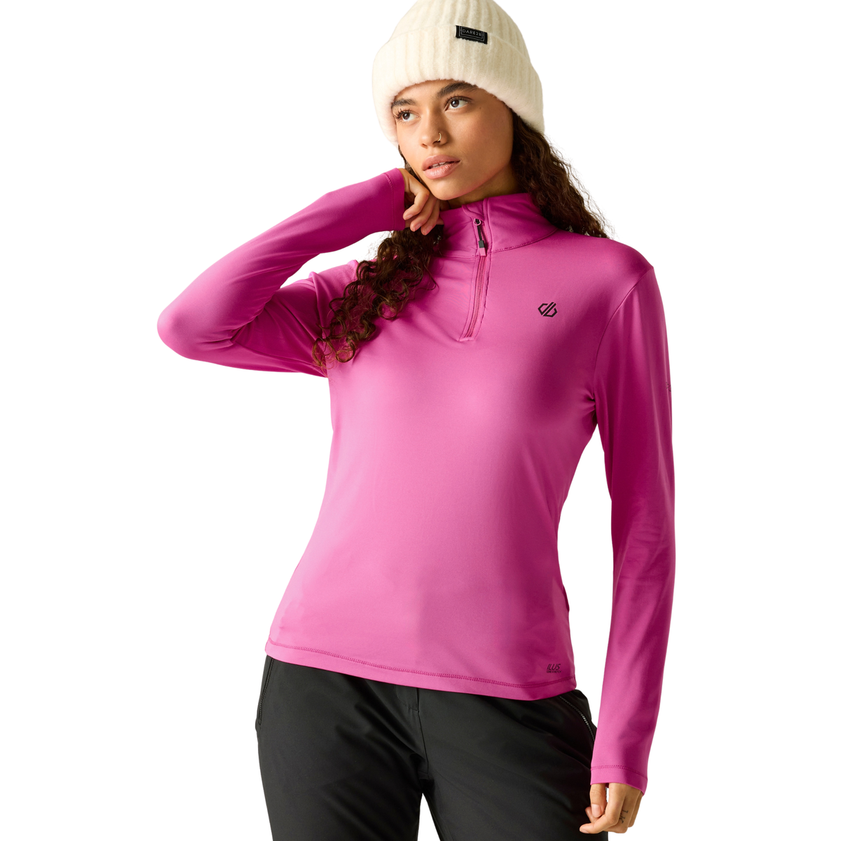 Dare 2B Women's Lowline II Stretch Quarter Zip Fleece Top Extreme Pink ZXP DWL452