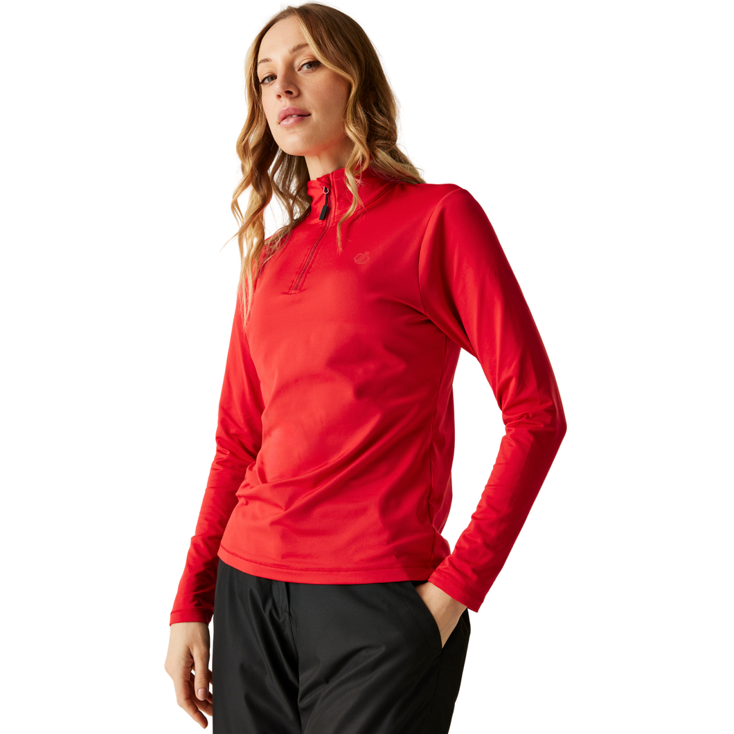 Dare 2B Women's Lowline II Stretch UPF50 Quarter Zip Fleece Top (True Red)