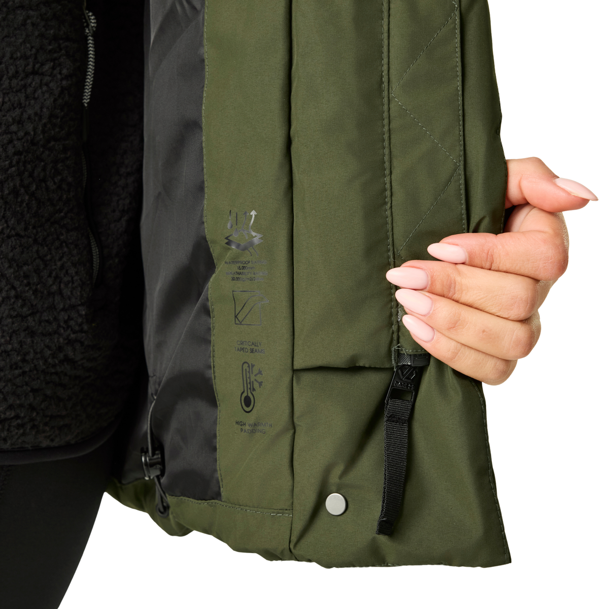 Dare 2B Women's Lustre Waterproof Insulated Jacket (Dark Khaki)