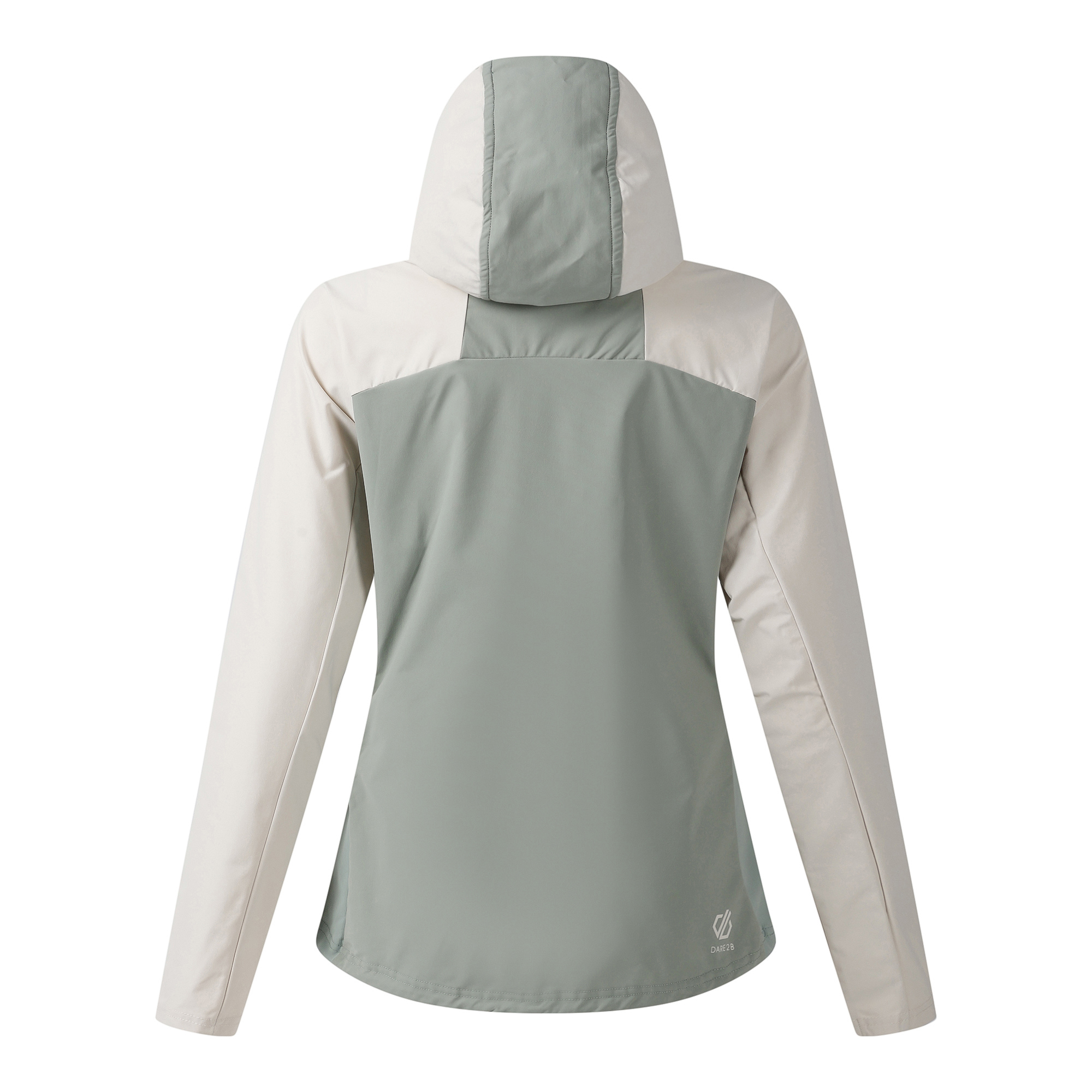 Dare 2B Women's Nomadic UPF50 Hooded Softshell Jacket (Almond Milk/Glacier Green)