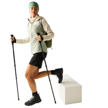 Load image into Gallery viewer, Dare 2B Women's Nomadic UPF50 Hooded Softshell Jacket (Almond Milk/Glacier Green)
