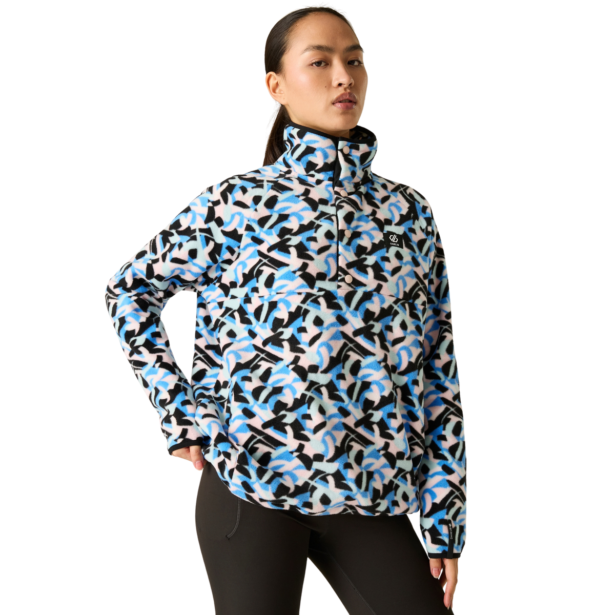 Dare 2B Women's Printed Half Snap Fleece Top Abstract Swirl Print ZF9 DWA782