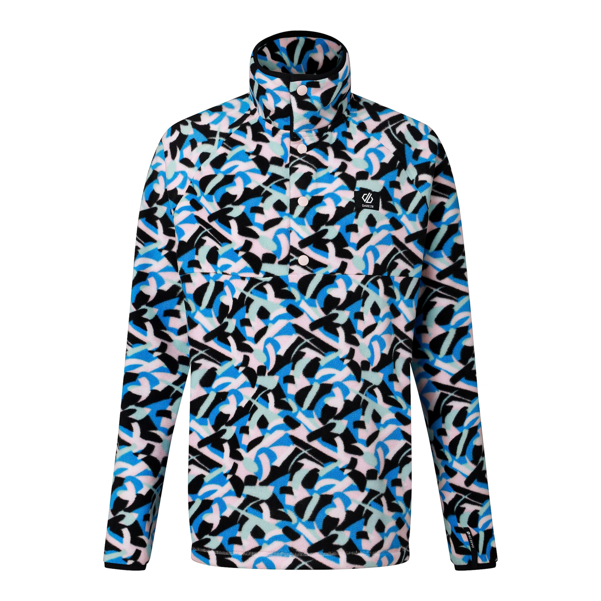 Dare 2B Women's Printed Half Snap Fleece Top Abstract Swirl Print ZF9 DWA782