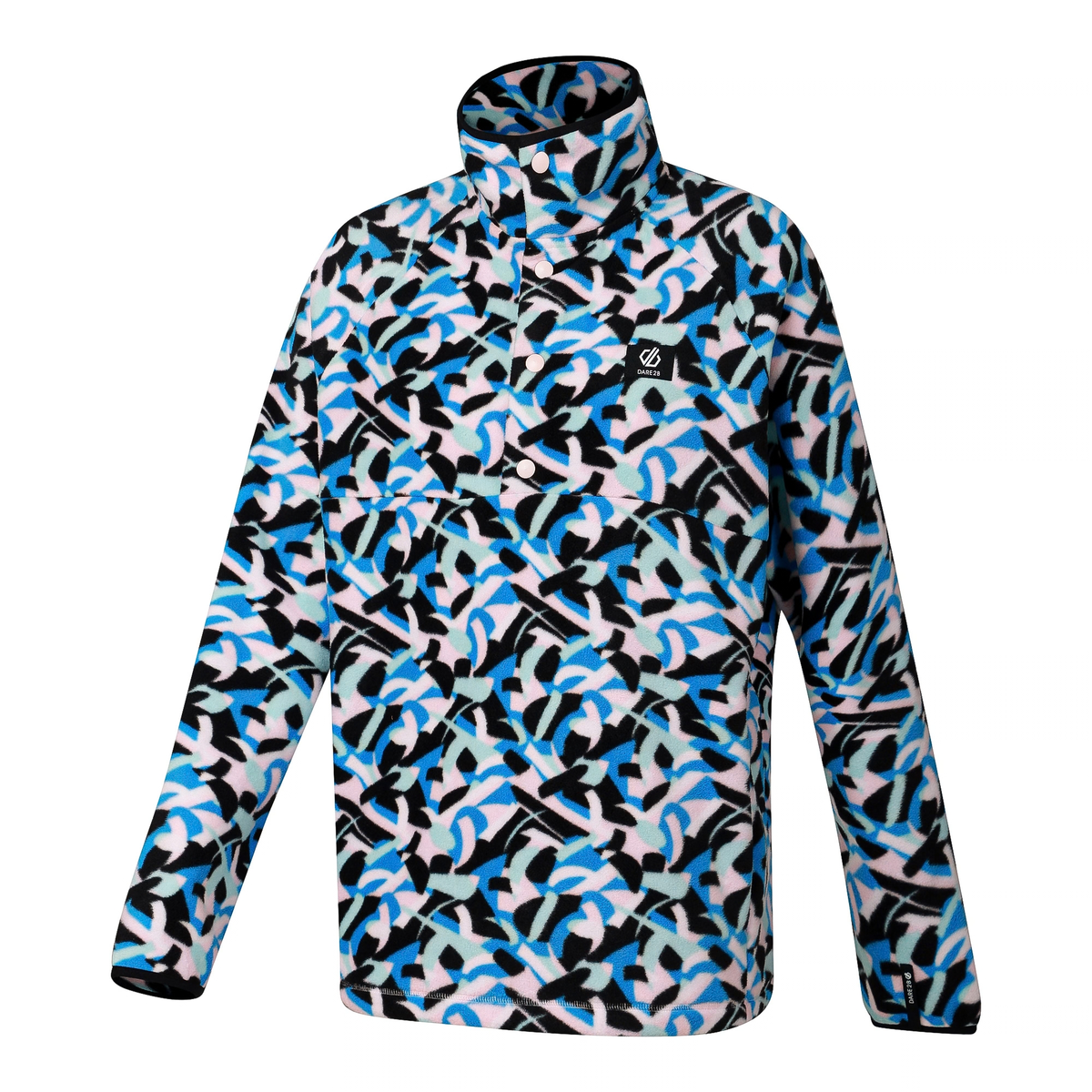 Dare 2B Women's Printed Half Snap Fleece Top Abstract Swirl Print ZF9 DWA782