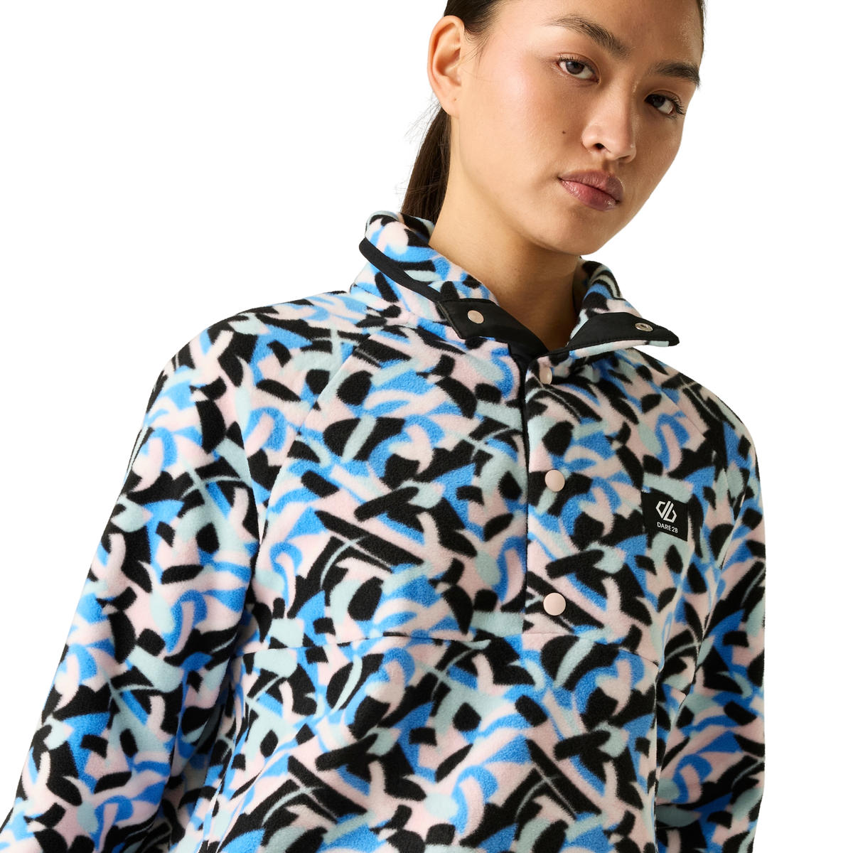 Dare 2B Women's Printed Half Snap Fleece Top Abstract Swirl Print ZF9 DWA782