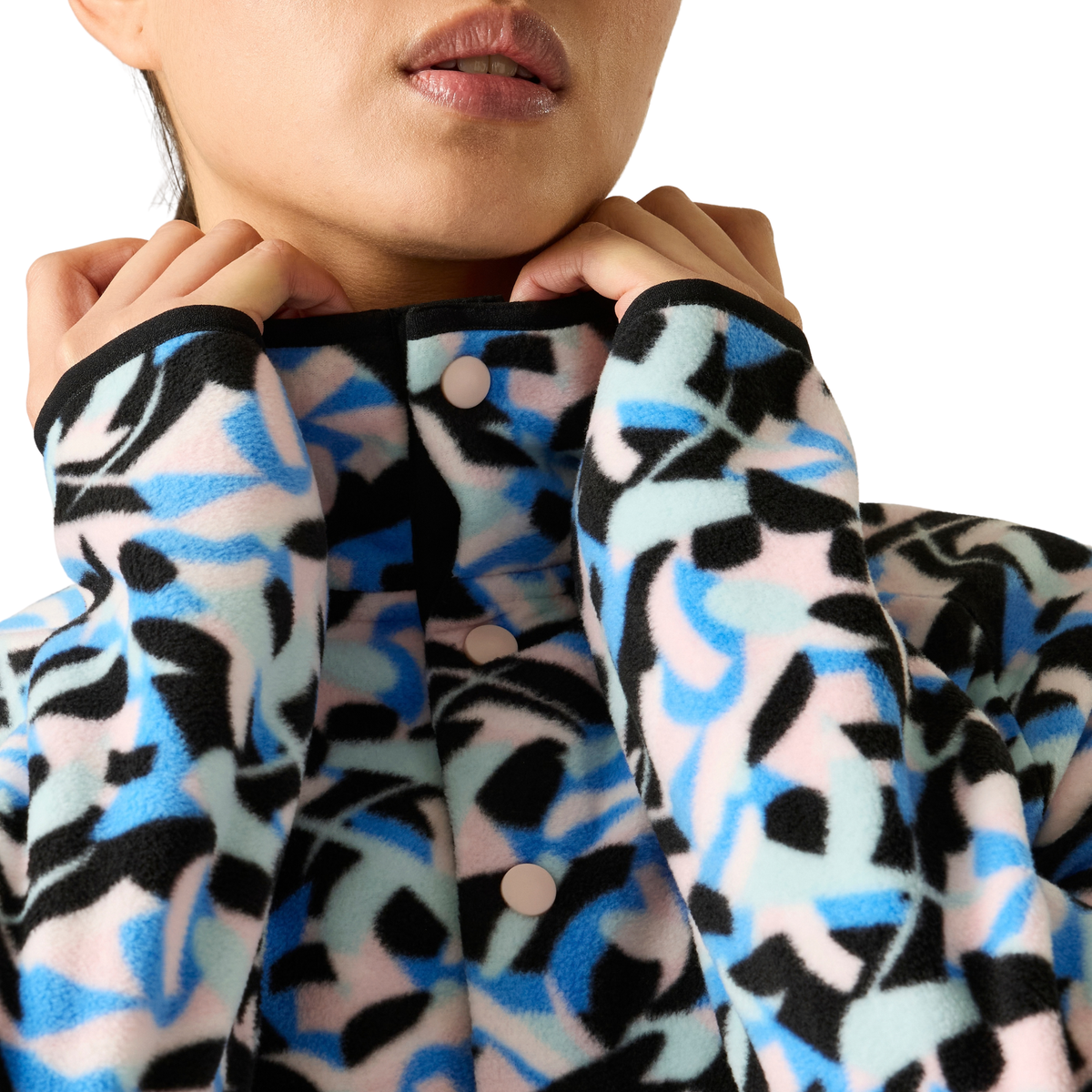 Dare 2B Women's Printed Half Snap Fleece Top Abstract Swirl Print ZF9 DWA782