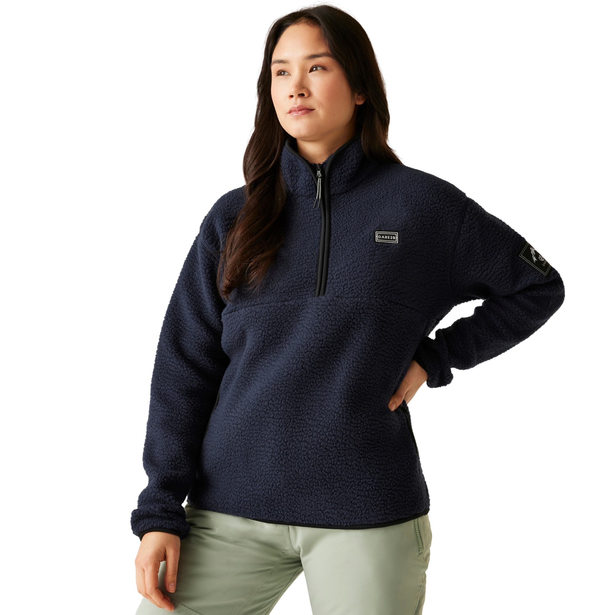 Dare 2B Women's Slide Out Half Zip Fleece Top Navy 540 DWA538