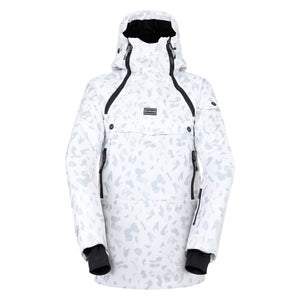 Dare 2B Women's Snowburst Overhead Waterproof Insulated Ski Jacket (White Dash Print)