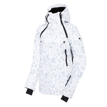 Load image into Gallery viewer, Dare 2B Women&#39;s Snowburst Overhead Waterproof Insulated Ski Jacket (White Dash Print)
