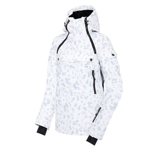 Dare 2B Women's Snowburst Overhead Waterproof Insulated Ski Jacket (White Dash Print)