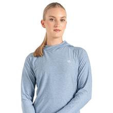 Load image into Gallery viewer, Dare 2B Women&#39;s Sprint City UPF50 Lightweight Hooded Technical Top (Rainwashed Blue Marl)
