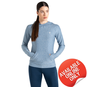 Dare 2B Women's Sprint City UPF50 Lightweight Hooded Technical Top (Rainwashed Blue Marl)