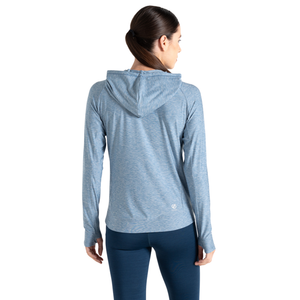 Dare 2B Women's Sprint City UPF50 Lightweight Hooded Technical Top (Rainwashed Blue Marl)